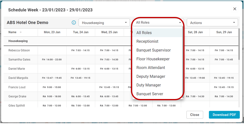 Downloadable Schedules 