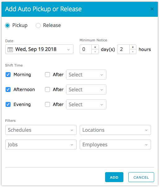 Hs Setting Up An Auto Pickup And Or Release Fourth Hotschedules Customer Community