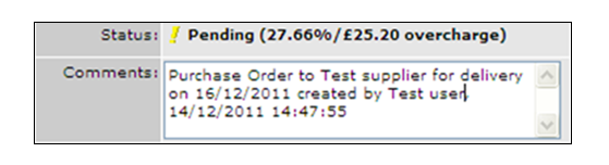 Fig.5 shows an over charge of £25.20. This delivery now has to be reconciled against the invoice