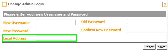Fig. 2 -  New Change Admin Login Page