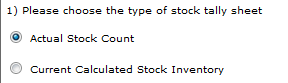 Fig.10 This image shows the type of stock count sheet to be printed