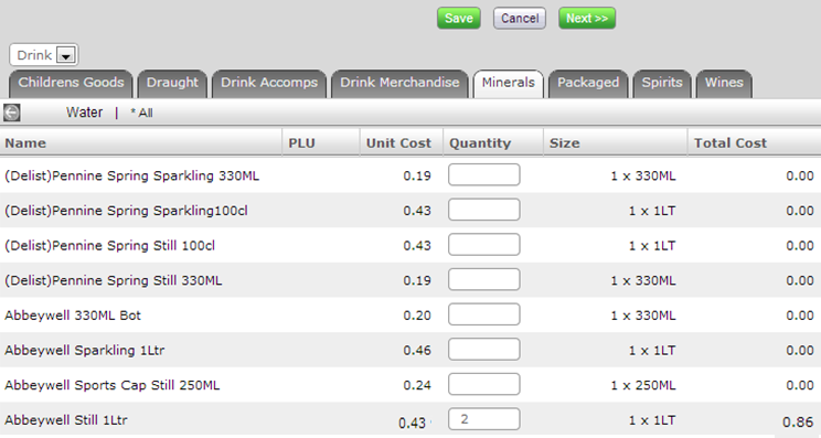 The Product Cost at Weighted Average Cost