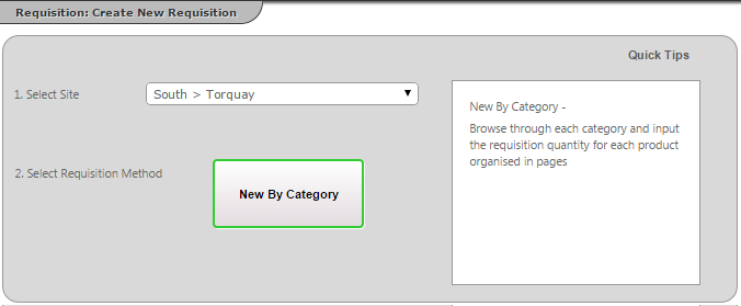 Fig 2 - Create a Requisition Options