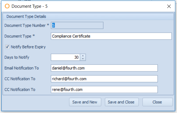 Fig. 12 - Document Tyoe Details
