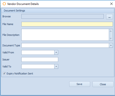 Fig. 10 - Vendor Document Details
