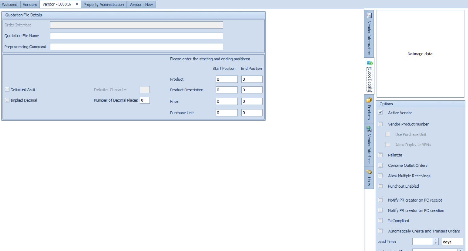 Fig. 2 - Quote Details Tab