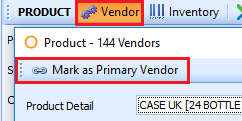 Mark as Primary Vendor becomes accessible