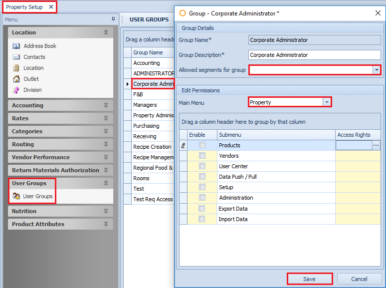 User Group - Property
