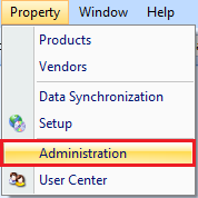 Administration drop down
