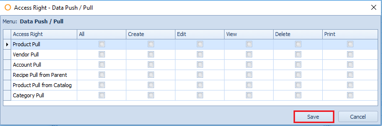 Access Right - Data Push/Pull