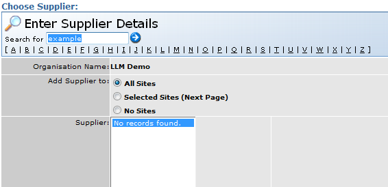 Supplier not found