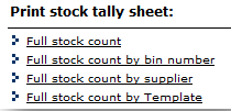 Fig.7 This shows the full stock count by template link