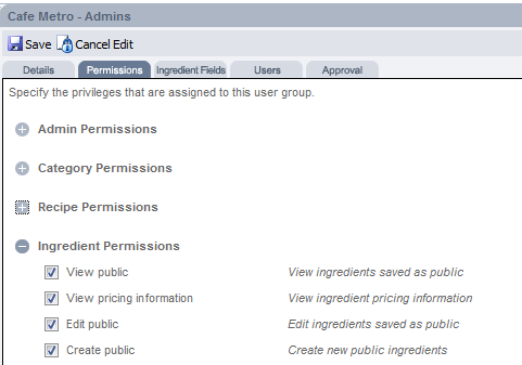 Fig 5 - User Group Permissions