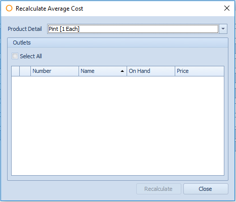 Fig. 8 - Reset Cost Screen