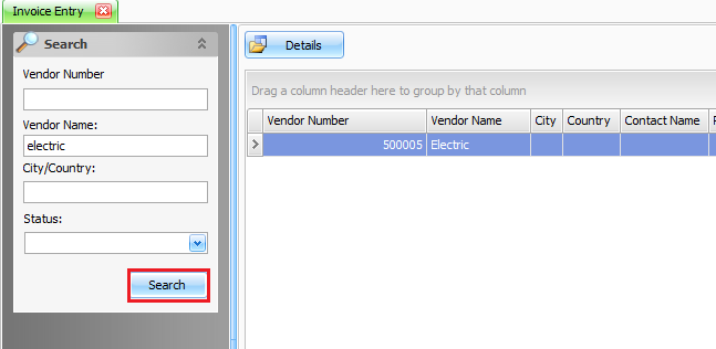 Apply invoice to a specific vendor