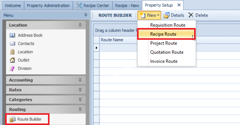 Fig. 02 - Recipe Approval Routing Creation