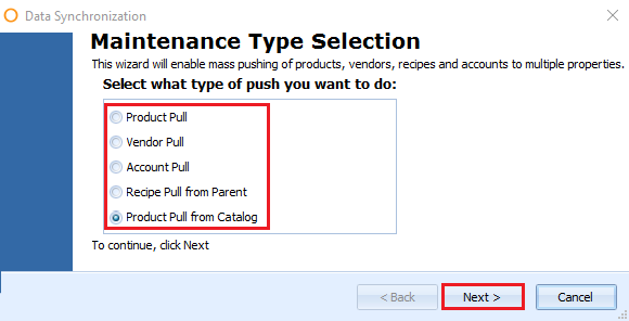 Product, Vendor, Account, Recipe, Product Catalog