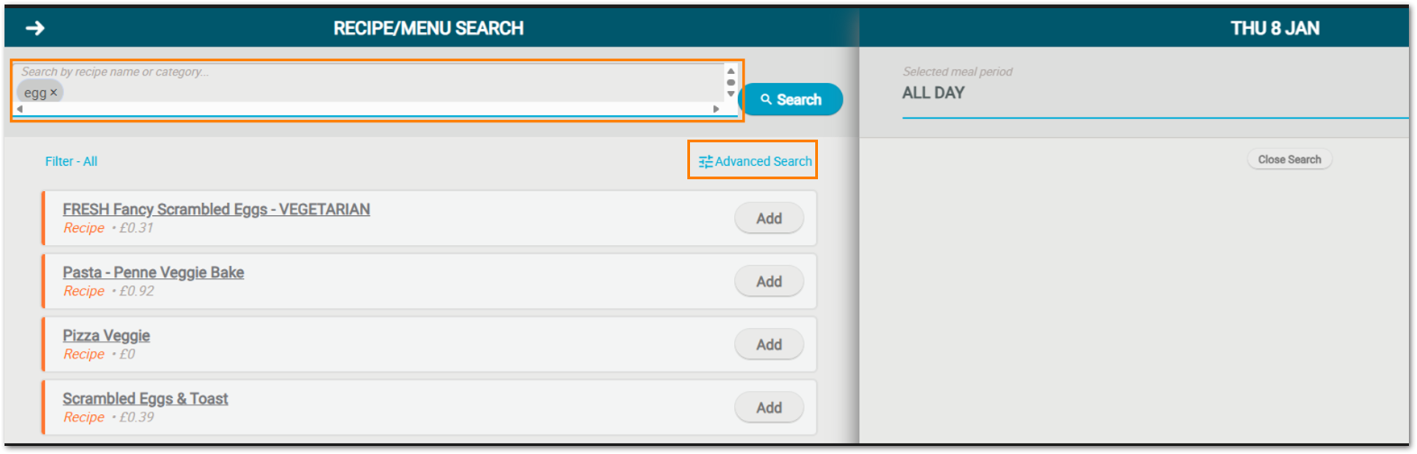 MC recipe menu search and advanced search button.png