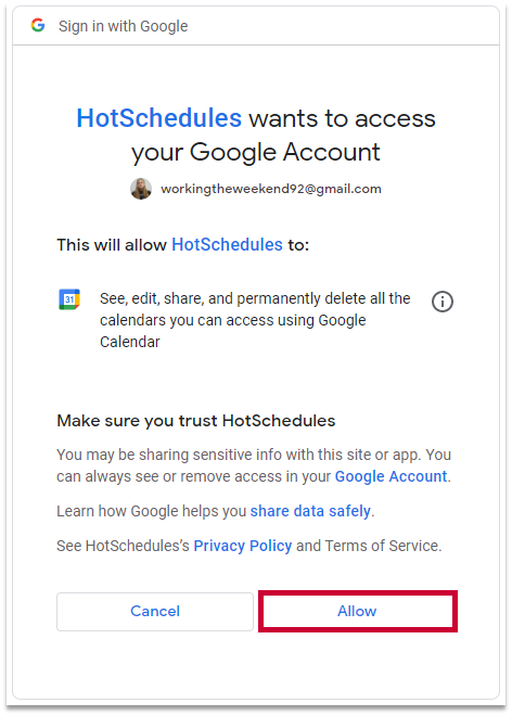 HS Settings: Google Calendar and Mobile Calendar Sync Fourth