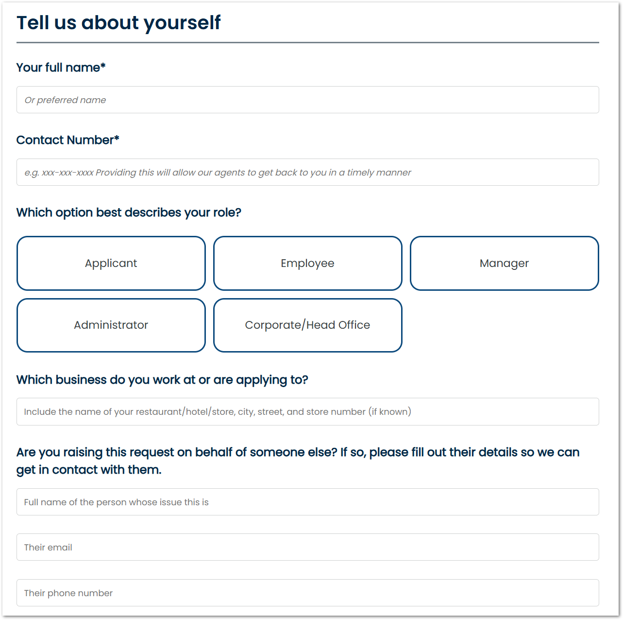Provide details about yourself